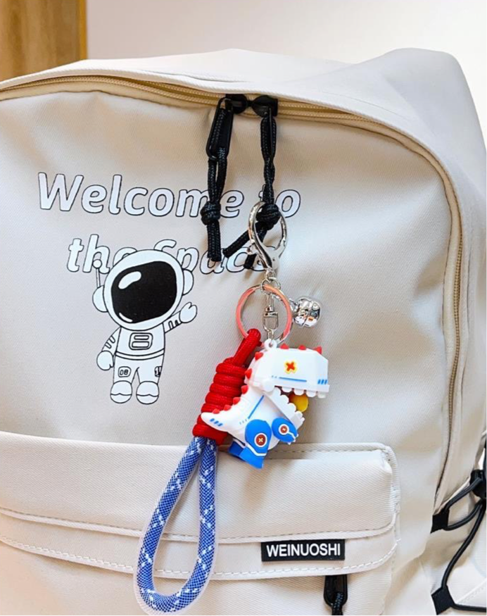 Cute Dinosaur Robot Keychain – Colorful & Fun Keyring Accessory