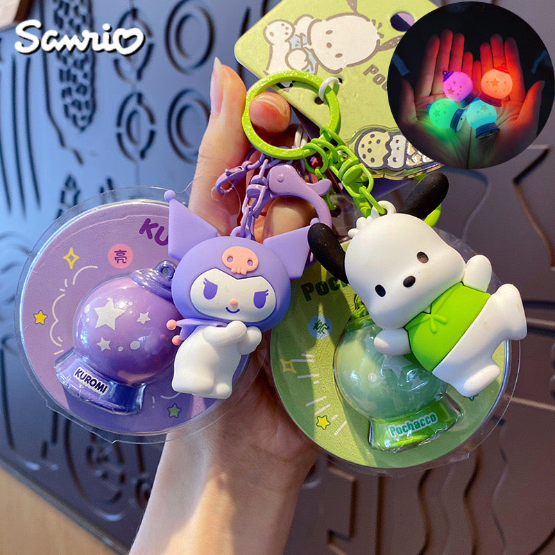 Llavero de Sanrio con el planeta brillante: bonito colgante y dije para bolso con dibujos animados