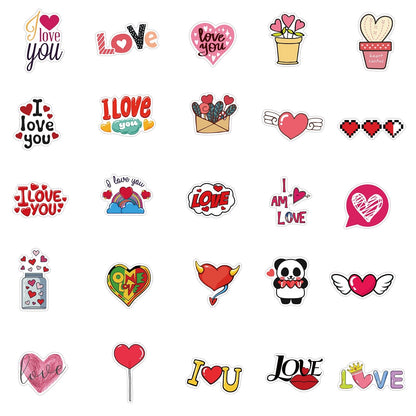 Valentine's Day Stickers - 50Pcs