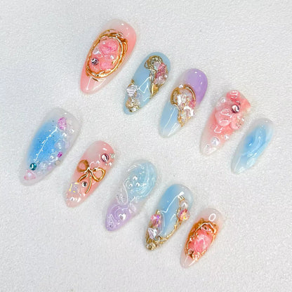 Dreamy Gold Crystal Press-On Nails