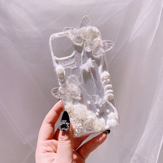 Handmade Dreamy Pearl Butterfly Phone Case