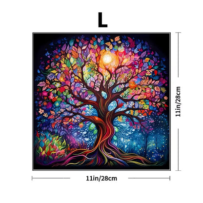 Colorful Tree of Life Wooden Puzzle - Challenging Jigsaw Gift for Puzzle Lovers