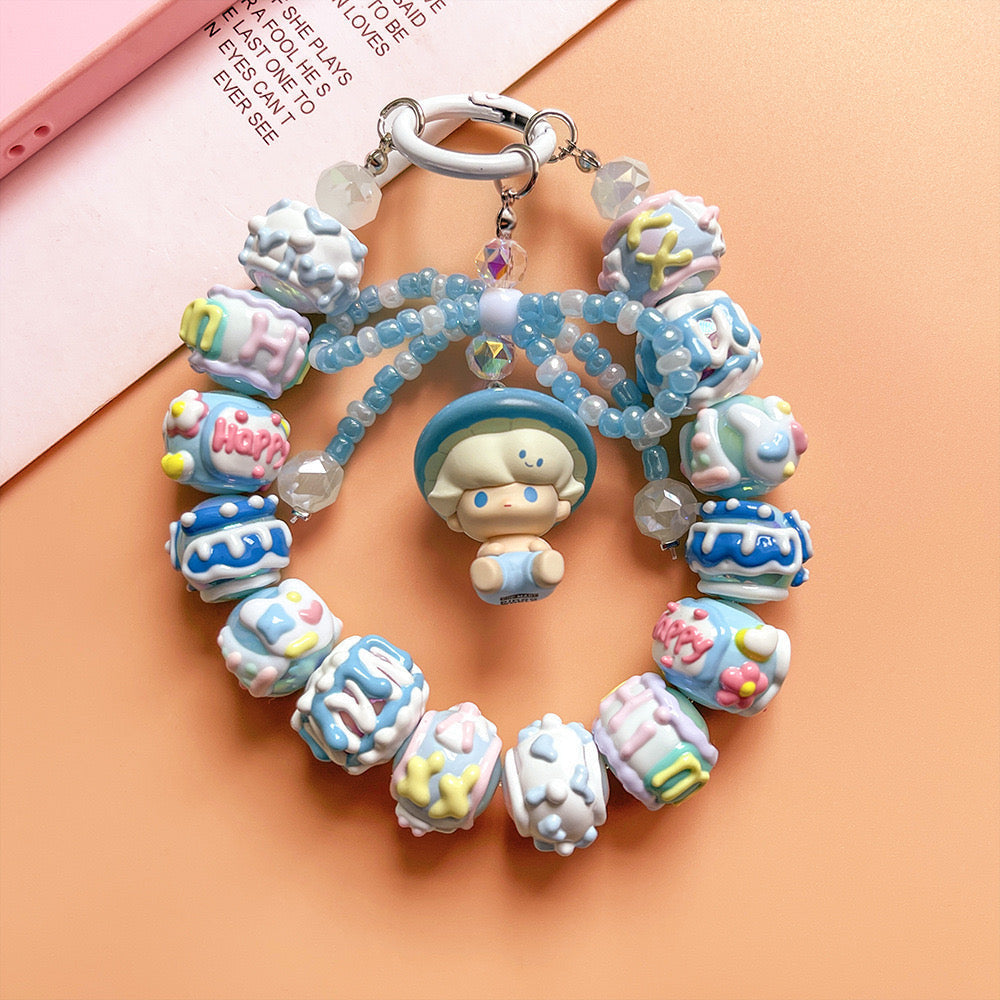 Handmade Beaded Mushroom Elf Phone Lanyard