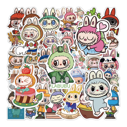 Cute Cartoon Labubu Stickers - 50 Pcs