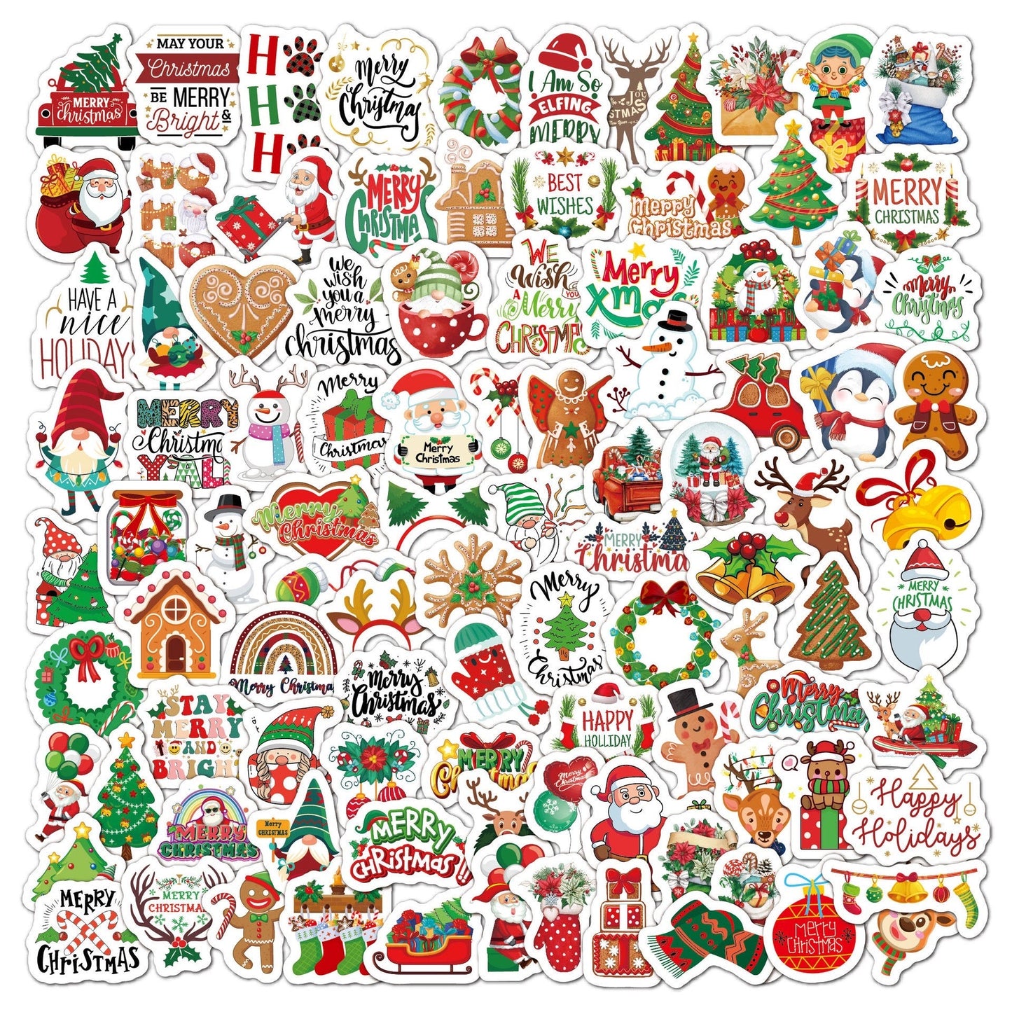 Christmas Tree Graffiti Stickers - 100Pcs