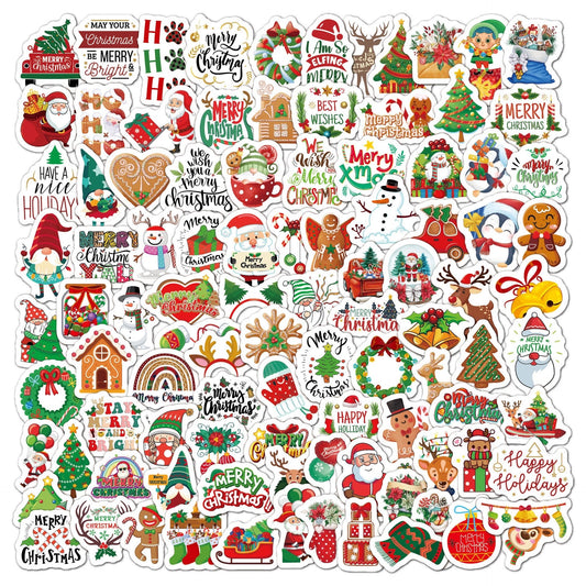 Christmas Tree Graffiti Stickers - 100Pcs