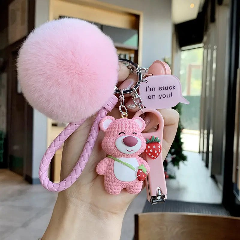 Strawberry Bear Keychain