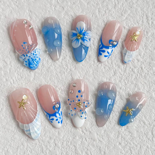 Ongles à coller Seashell Symphony