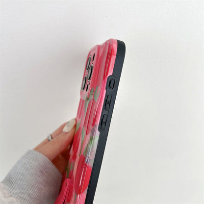 Funda para teléfono con flores de tulipán