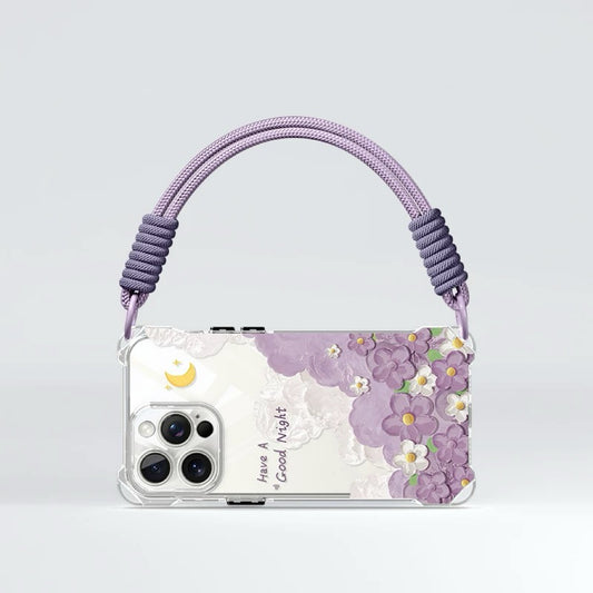 Funda para teléfono con correa y diseño floral de ensueño