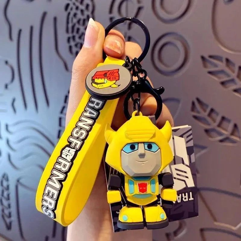 Transformers Keychain – Cute Robot Character Keyring with Wrist Strap