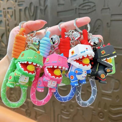 Cute Dinosaur Robot Keychain – Colorful & Fun Keyring Accessory