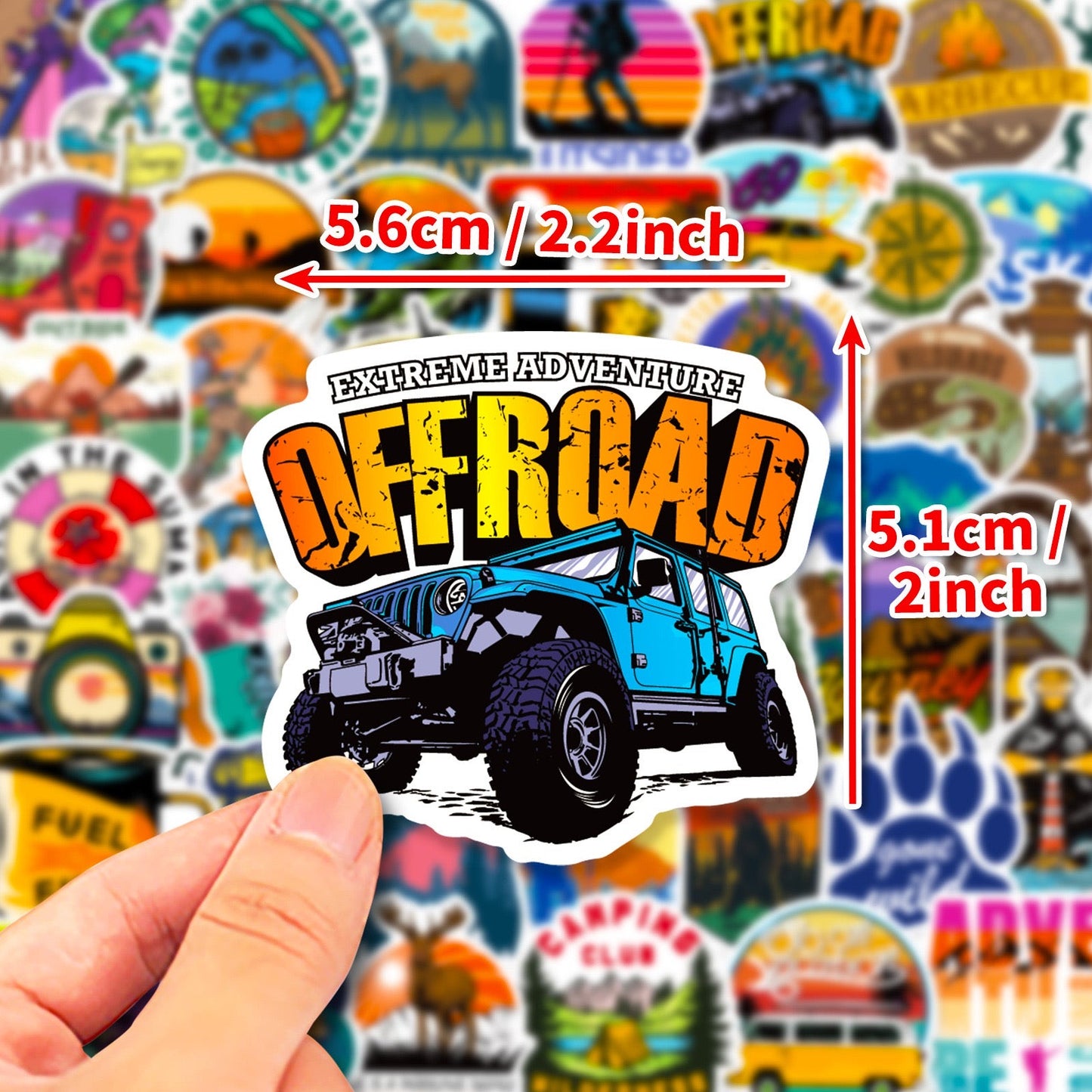 Off-road Travel Stickers - 50pcs