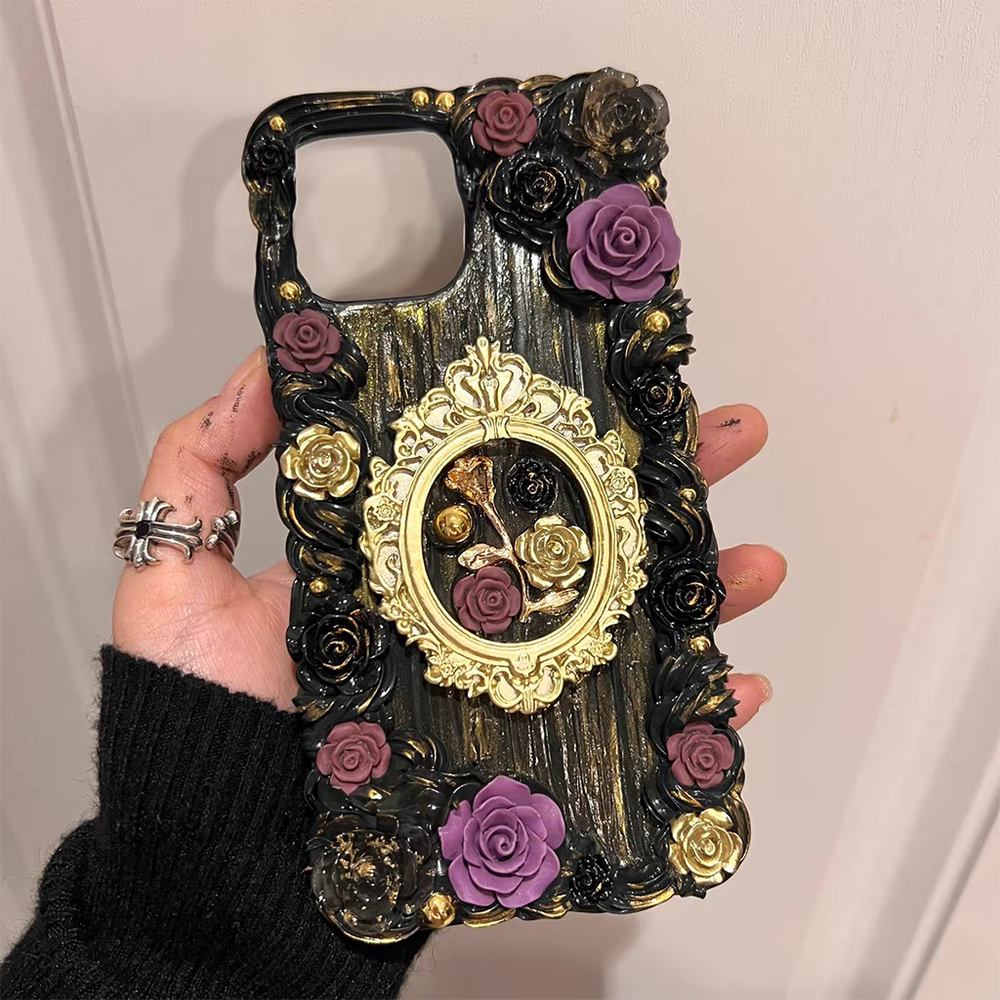 Handmade Custom Baroque Rose Phone Case