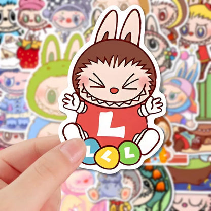 Cute Cartoon Labubu Stickers - 80 Pcs