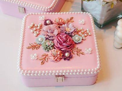 Charming Pink Floral Jewelry Box - Perfect Gift & Storage