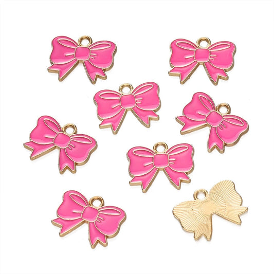 Colorful Bow Alloy Charms for Jewelry Making - Cute DIY & Craft Projects (Set of 8)