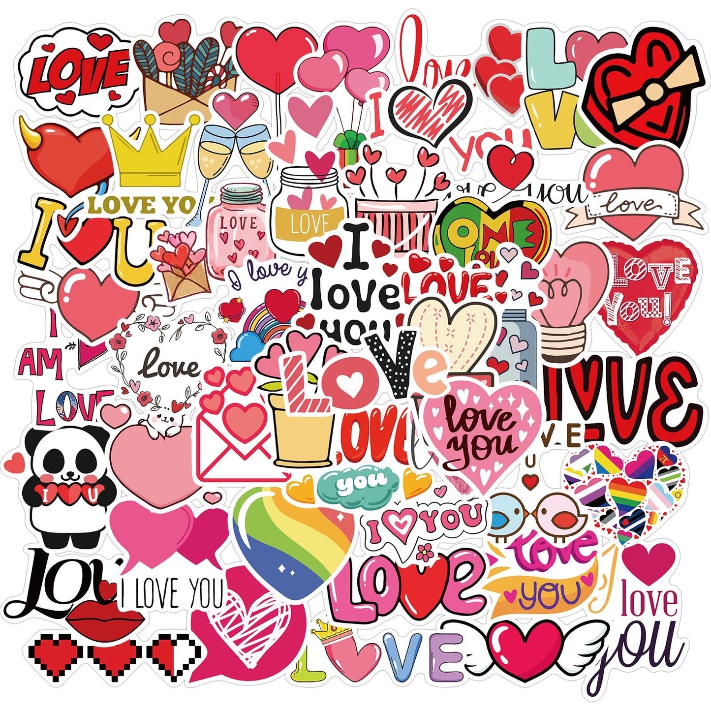 Valentine's Day Stickers - 50Pcs