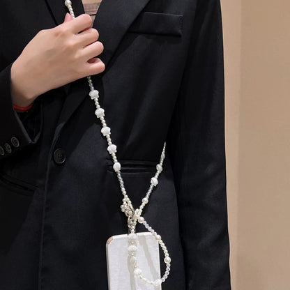 Elegant Shell & Pearl Crossbody Phone Lanyard