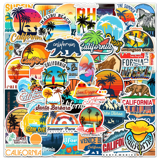 California DIY Outdoor Adventure Stickers - 50Pcs