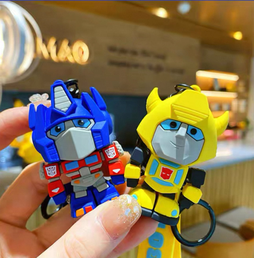 Transformers Keychain – Cute Robot Character Keyring with Wrist Strap