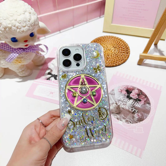 Coque de téléphone à paillettes Sailor Moon Sparkle faite à la main