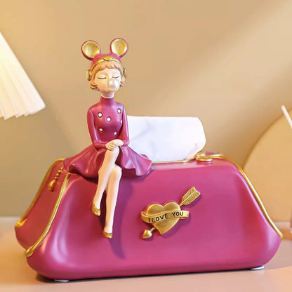 Elegant Bubble Girl Decorative Tissue Box