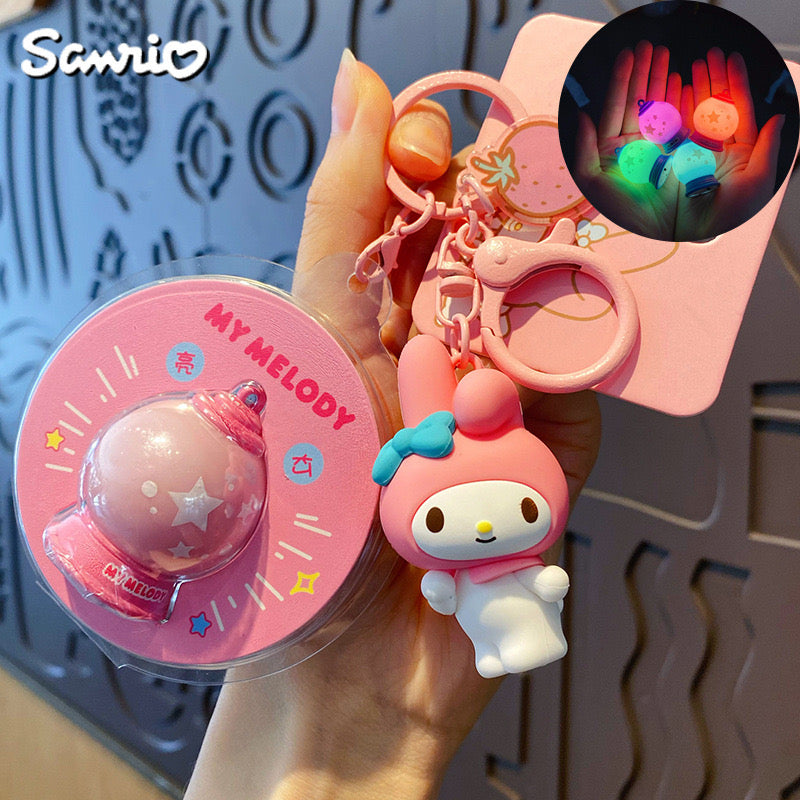 Llavero de Sanrio con el planeta brillante: bonito colgante y dije para bolso con dibujos animados