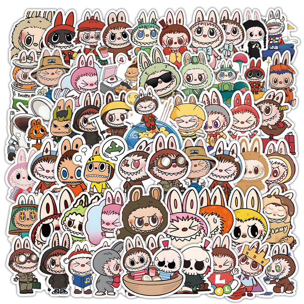 Cute Cartoon Labubu Stickers - 50 Pcs