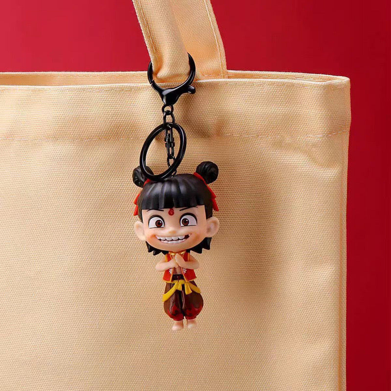 Nezha & Ao Bing Keychain Set – Chinese Mythology Figure Keychains, Cute Anime Bag Charms- Preorder