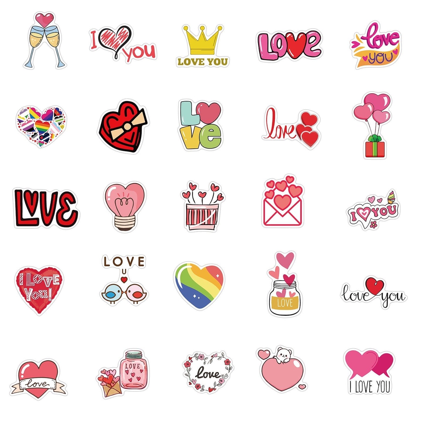 Valentine's Day Stickers - 50Pcs