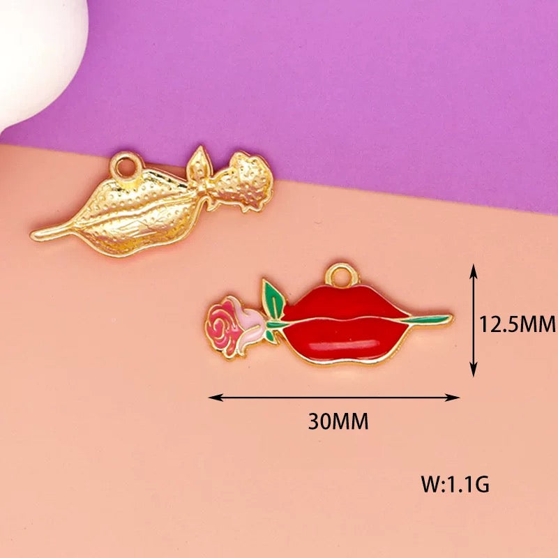 Encantadores dijes de aleación con temática de amor para hacer joyas