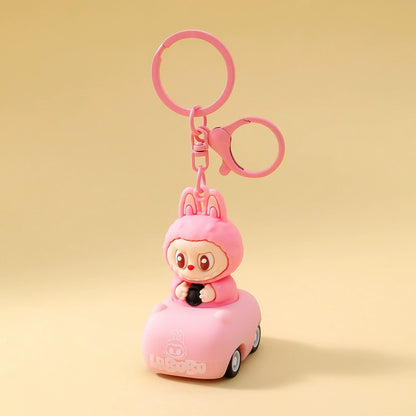 Mini Labubu Keychain - 3D Cartoon Doll for Bags, Cars & Gifts