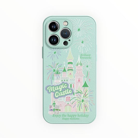 Funda de cuero líquido para teléfono Magic Castle