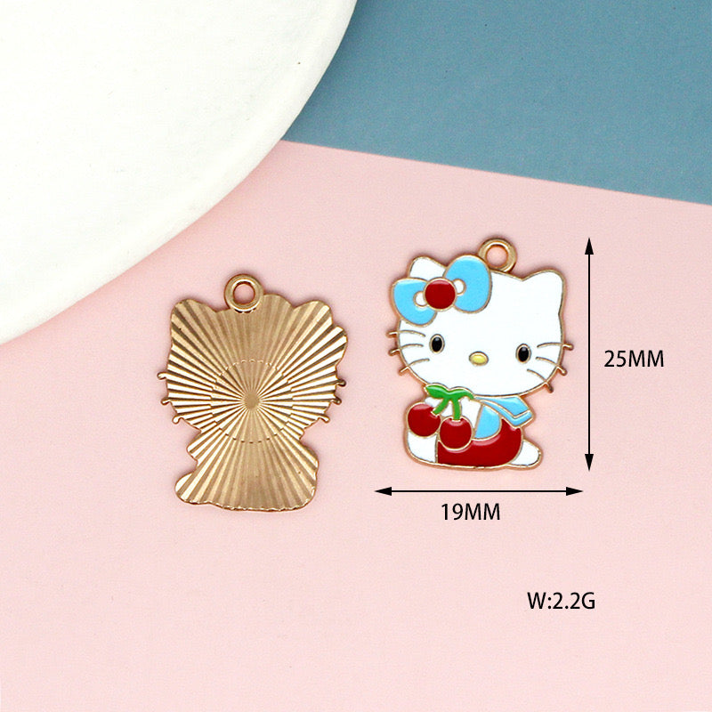 Adorable Hello Kitty Enamel Charms for DIY Jewelry Making