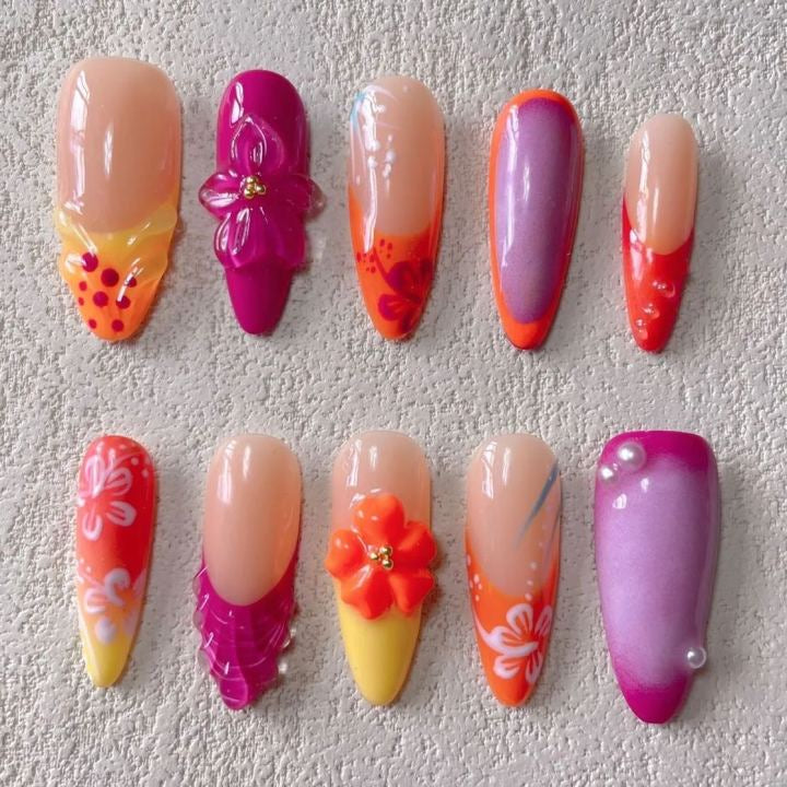 Uñas postizas Sunny Hawaiian Vibes