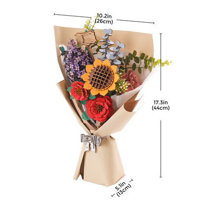 3D Wooden Flower Bouquet Puzzle – DIY Home Decor Gift