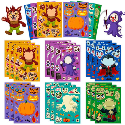 Halloween Characters Diy Puzzle Stickers - 24 Sheets