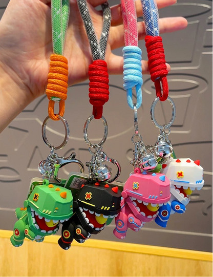 Cute Dinosaur Robot Keychain – Colorful & Fun Keyring Accessory