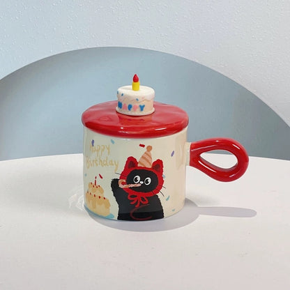 Happy Birthday Lovely Cat Ceramic Mug