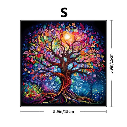 Colorful Tree of Life Wooden Puzzle - Challenging Jigsaw Gift for Puzzle Lovers