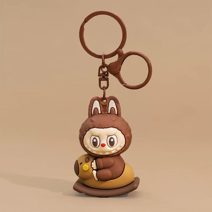 Mini Labubu Keychain - 3D Cartoon Doll for Bags, Cars & Gifts