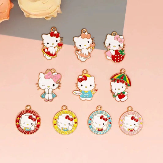 Cute Kitty Alloy Charms for Jewelry Making