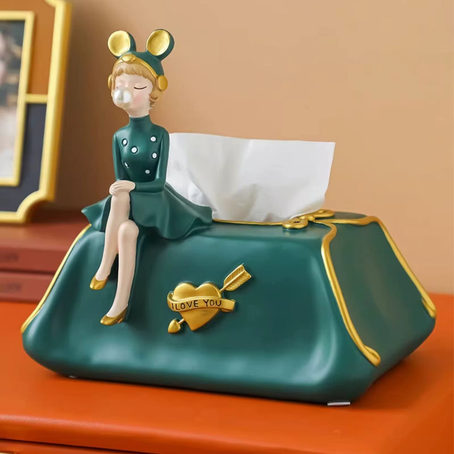 Elegant Bubble Girl Decorative Tissue Box