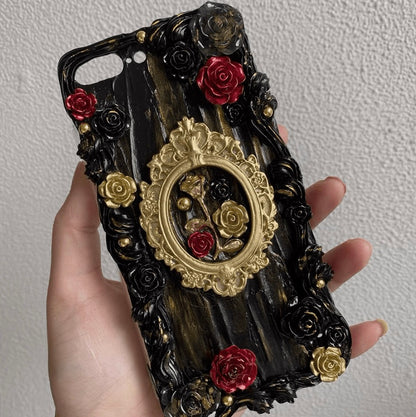 Handmade Custom Baroque Rose Phone Case