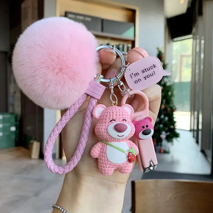 Strawberry Bear Keychain