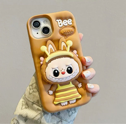 Funda para teléfono con soporte de Labubu Kawaii