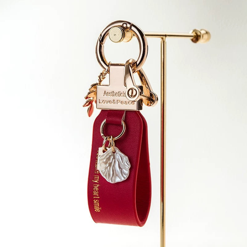 Love & Peace Leather Keychain