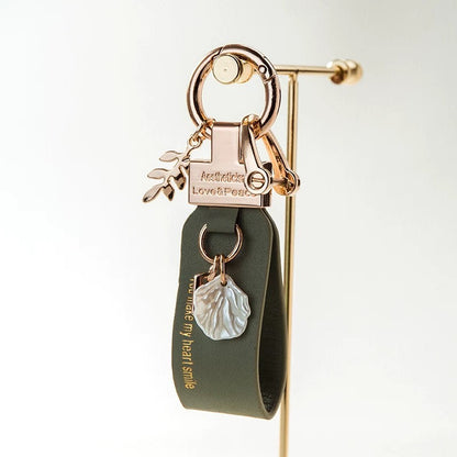 Love & Peace Leather Keychain