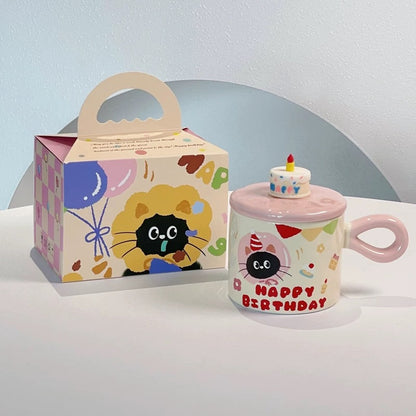 Happy Birthday Lovely Cat Ceramic Mug